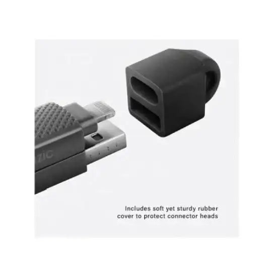 BAZIC GOCHARGE ALUCABLE, 4 IN 1 ALUMINIUM CHARGING CABLE WITH USB A/C INPUT AND USB C / LIGHTNING OUTPUT. 15CM - BLACK - GulfStore.com