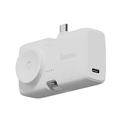GPW-KODA-WHT | Bazic Gopower Koda | 2-In-1 5000Mah Foldable USB-C / Lightning Pin Powerbank With Apple Watch Charger | Vanilla - GulfStore.com