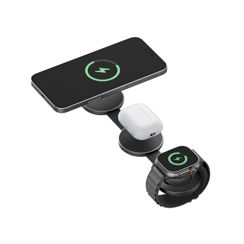 AM-TRIO-BLU | ENERGEA Alumag Trio | 3-In-1 Foldable Qi2 Alum In ium Wireless Charger 15W | Blue - GulfStore.com