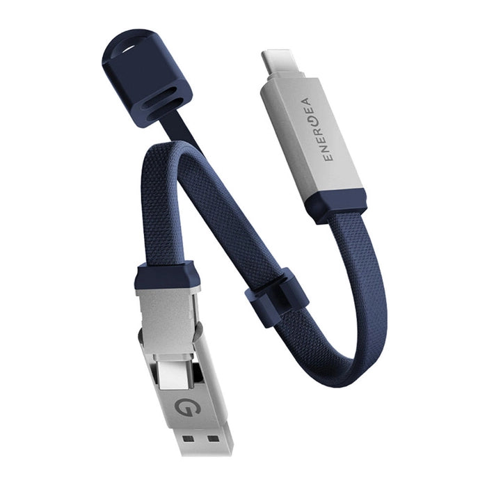 CBL-SHTHKEY-BLU015 | ENERGEA Sheath Key | 2-In-1 USB-C To USB-C + USB-A 480 Mbps With 60W | Cable | 15CM | Blue