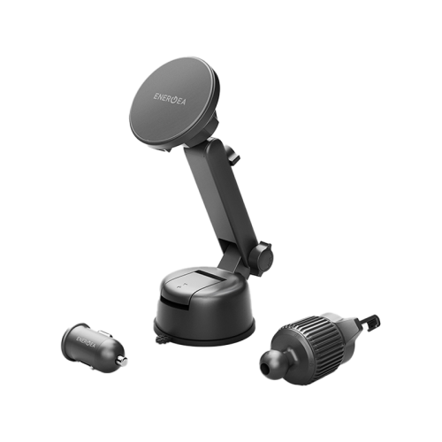MAG-DRVKIT-GUN | ENERGEA Magdrive Kit | Wireless Car Charger | Windscreen/Airvent With 30W Charger | Gunmetal - GulfStore.com