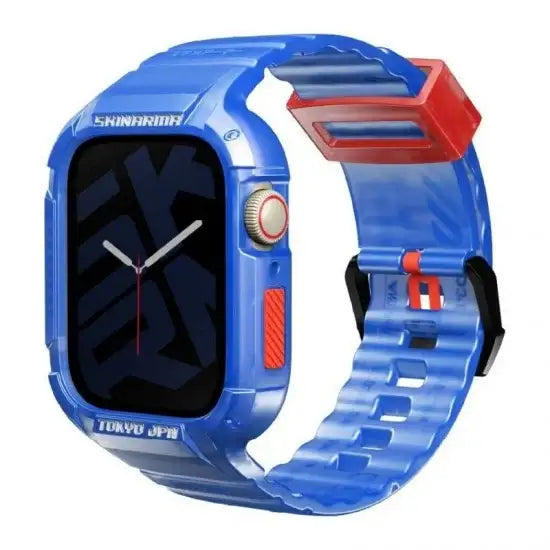 SkinArma Saido 2 in 1 Strap For Apple Watch With Case 45/44 - Blue - GulfStore.com
