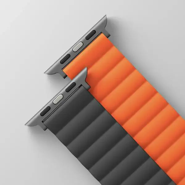 Uniq Revix Reversible Magnetic for Apple Watch Strap 42/44/45mm - Charcoal Grey/Orange - GulfStore.com