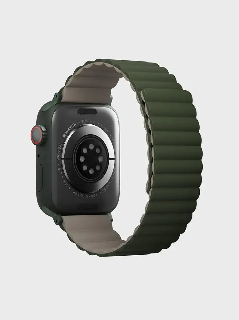 Uniq Revix Reversible Magnetic for Apple Watch Strap 42/44/45mm - Pine Green/Taupe - GulfStore.com