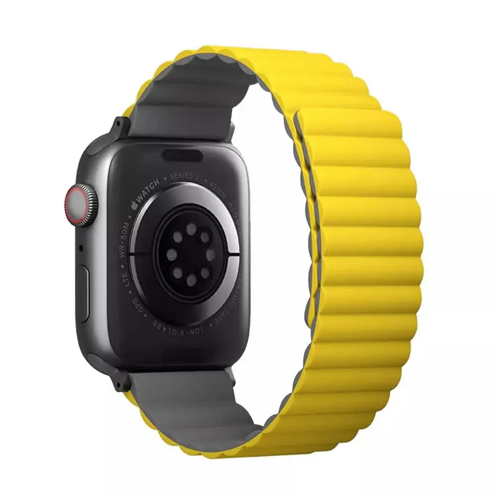 Uniq Revix Silicone Magnetic Strap for Apple Watch 42, 44, 45mm - mustard-khaki - GulfStore.com