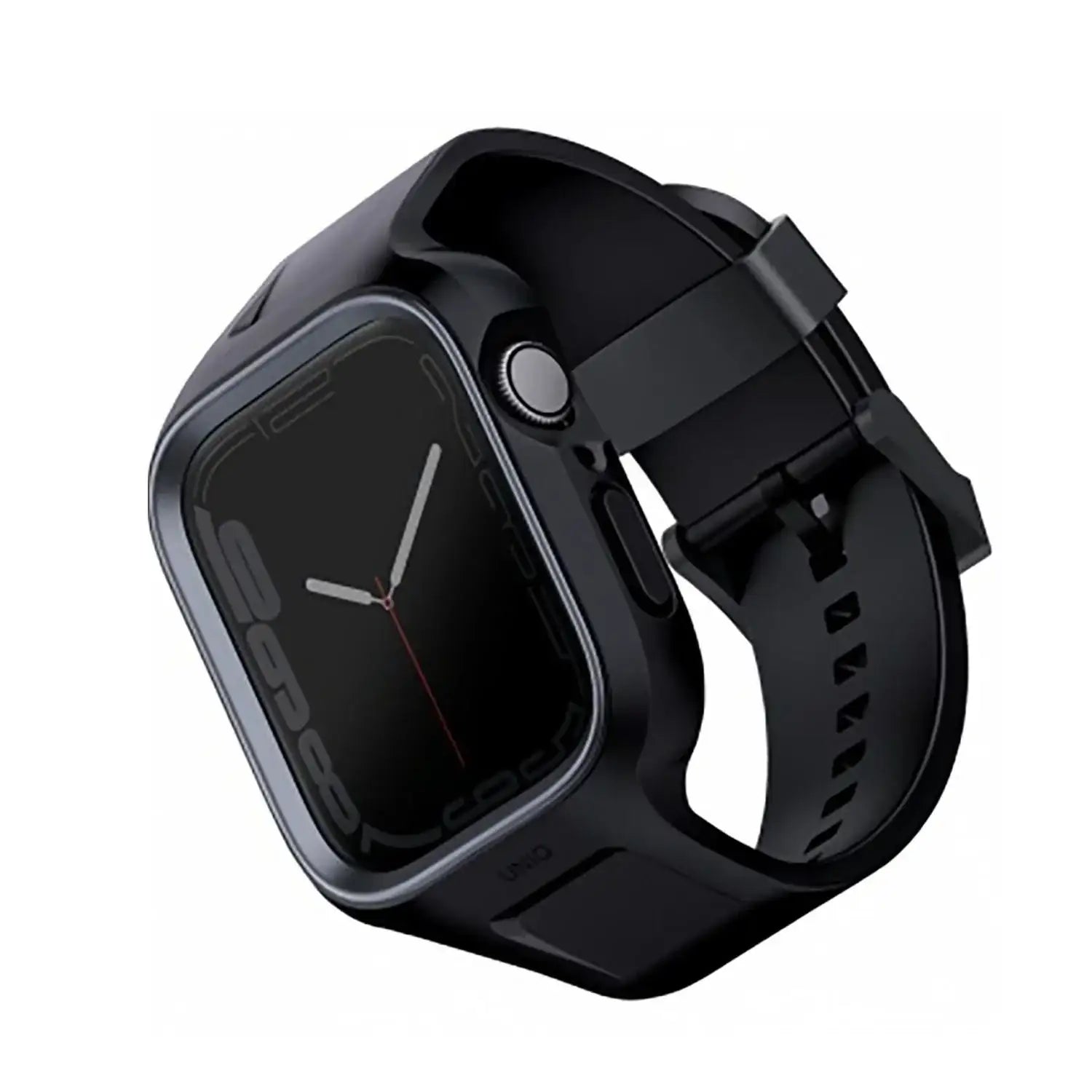Uniq Monos 2 in 1 Apple Watch Strap With Hybrid Case 45/44mm - Midnight Black - GulfStore.com