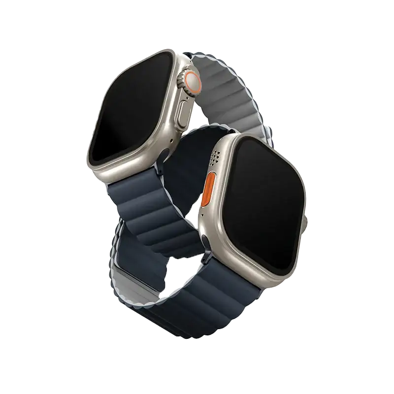 UNIQ REVIX REVERSIBLE MAGNETIC APPLE WATCH STRAP 49/45/44/42MM - STORM BLUE/ CHALK GREY - GulfStore.com