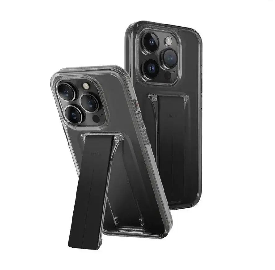 UNIQ-IP6.1P(2023)-HELMSMK , UNIQ HYBRID IPHONE 15 PRO HELDRO MOUNT WITH STAND - VAPOUR (SMOKE), Case , Heldro Mount+ , Smoke - GulfStore.com