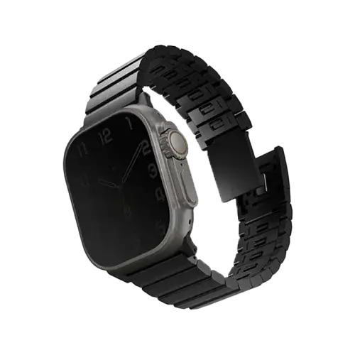 Uniq Strova Stainless Steel Band For Apple Watch 49/45/44mm - Midnight Black UNIQ-49MM-STRVMBLK , - GulfStore.com