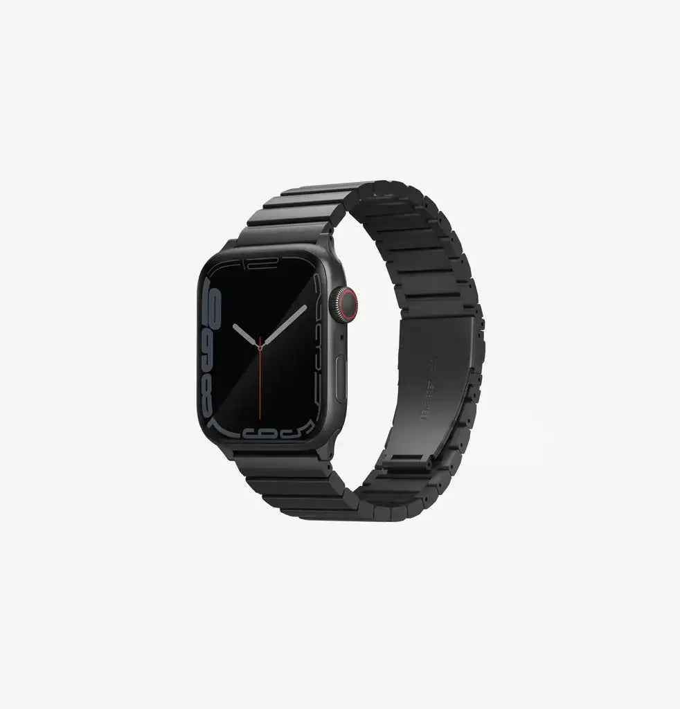 Uniq Strova Stainless Steel Band For Apple Watch 49/45/44mm - Midnight Black UNIQ-49MM-STRVMBLK , - GulfStore.com