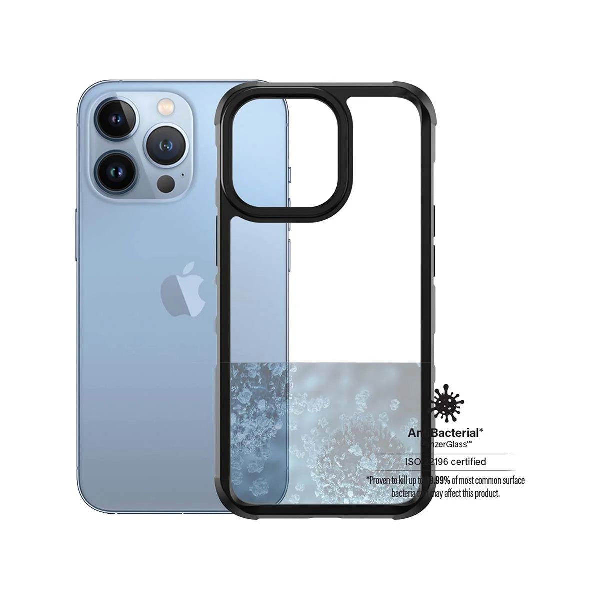 PanzerGlass SilverBullet ClearCase for iPhone 2021 6.1'' Pro Black, AB 324 BulkyCase Black Frame