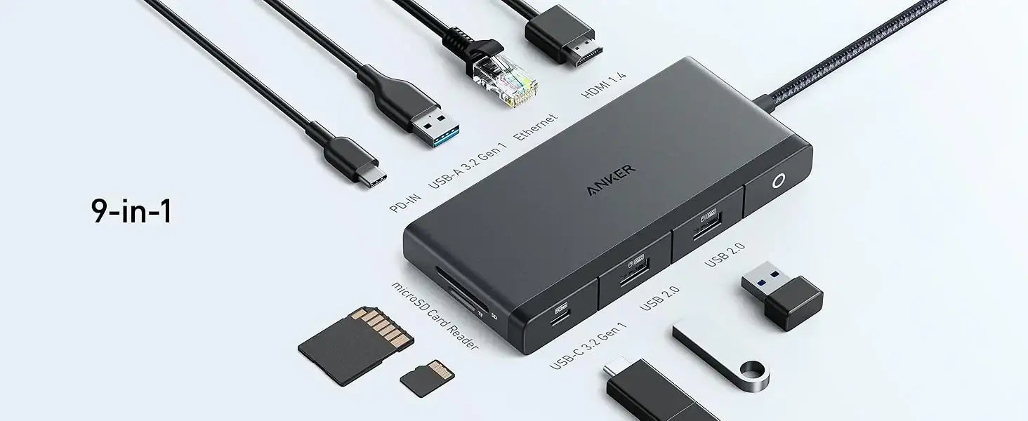 A8373 Anker 552 USB-C Hub (9-in-1, 4K HDMI) -Black - GulfStore.com
