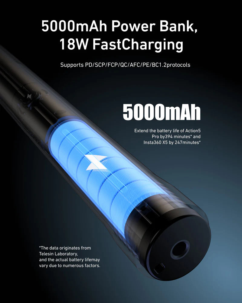 Telesin Power Selfie Stick 5000mAh, 1M - GulfStore.com