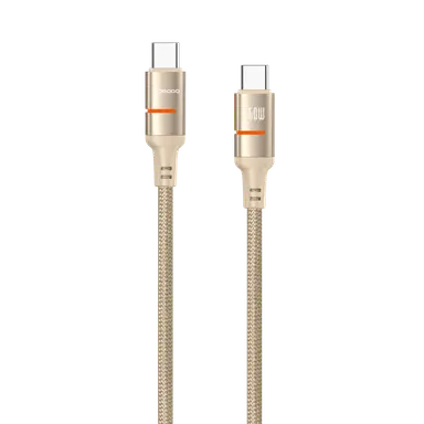 PD-CBL0028-GD-C | Porodo USB-C To USB-C LED Light Cable | Gold