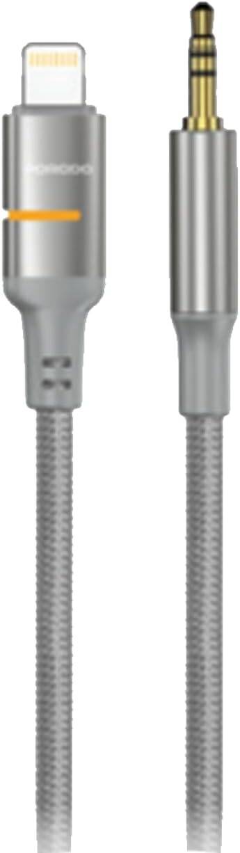 PD-CBL0029-GY-L | كابل بورودو AUX إلى Lightning LED | رمادي