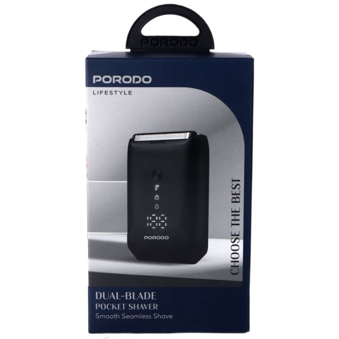 PD-LFST128-BK | Porodo Lifestyle Dual-Blade Pocket Shaver | Black - GulfStore.com