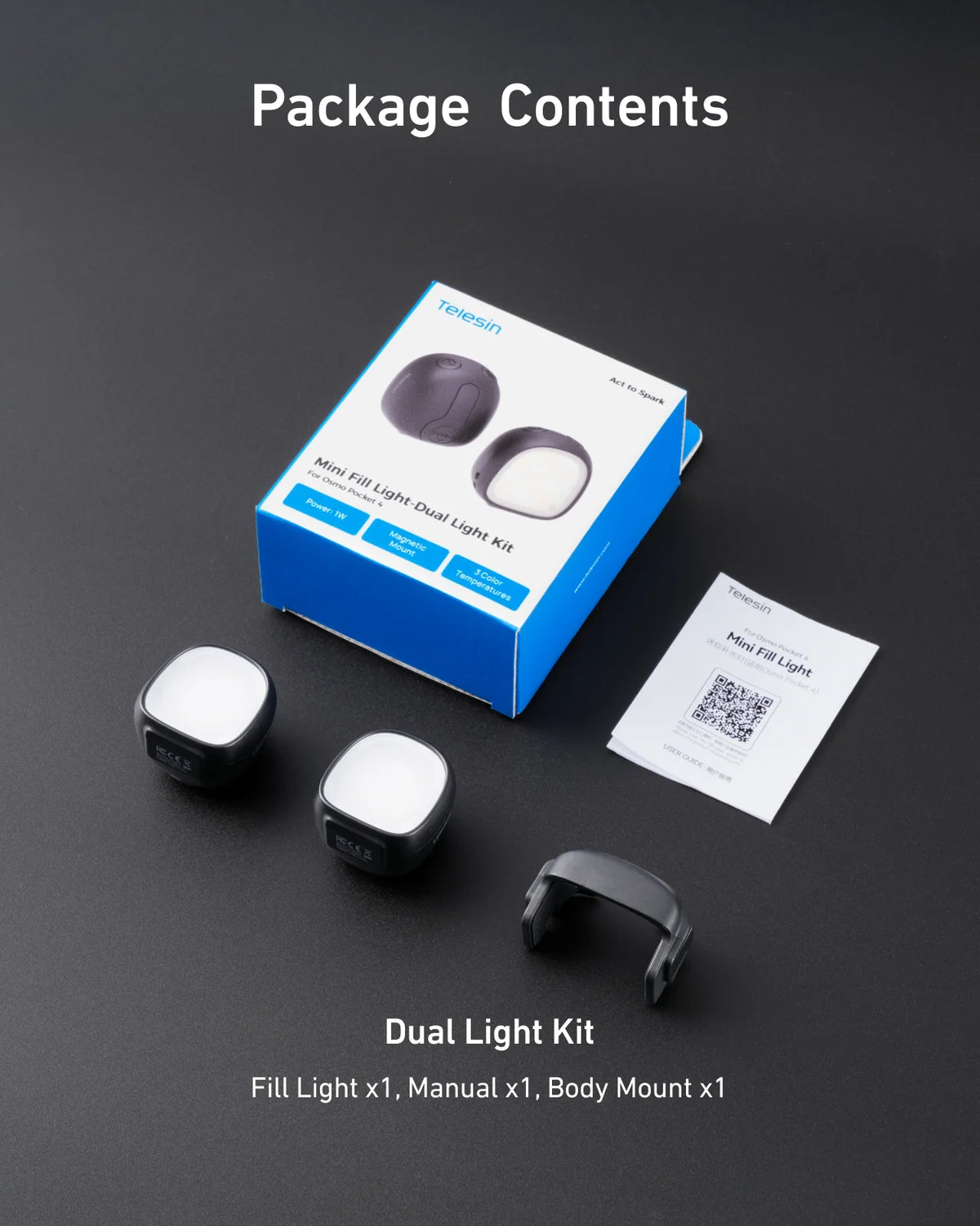 Telesin Mini Fill Light-Dual Light Kit for Pocket 4/ 4P