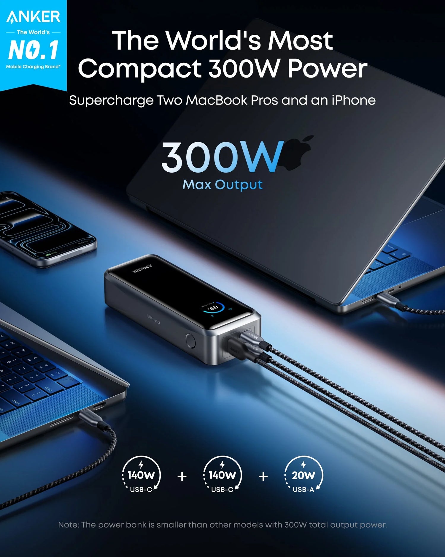 بنك الطاقة Anker Prime (26 كيلو أوم، 300 واط)
