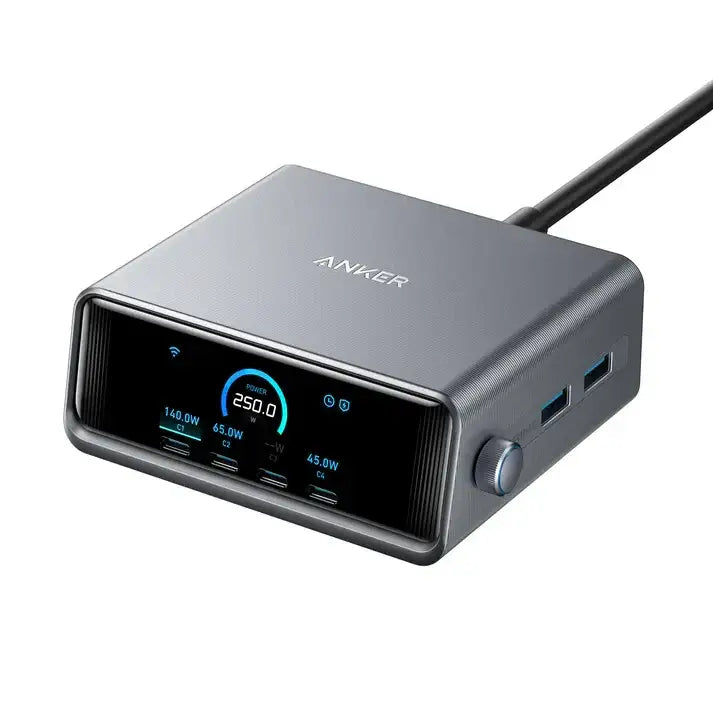 A2345241 , Anker Prime Charger (250W, 6 Ports, GaNPrime) -Silver - GulfStore.com