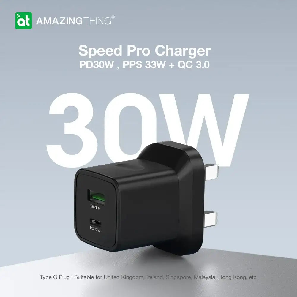 AMAZINGTHING , AT UK SPEED PRO PD33W 1C1A WALL CHARGER , BLACK , UKEP33W - GulfStore.com