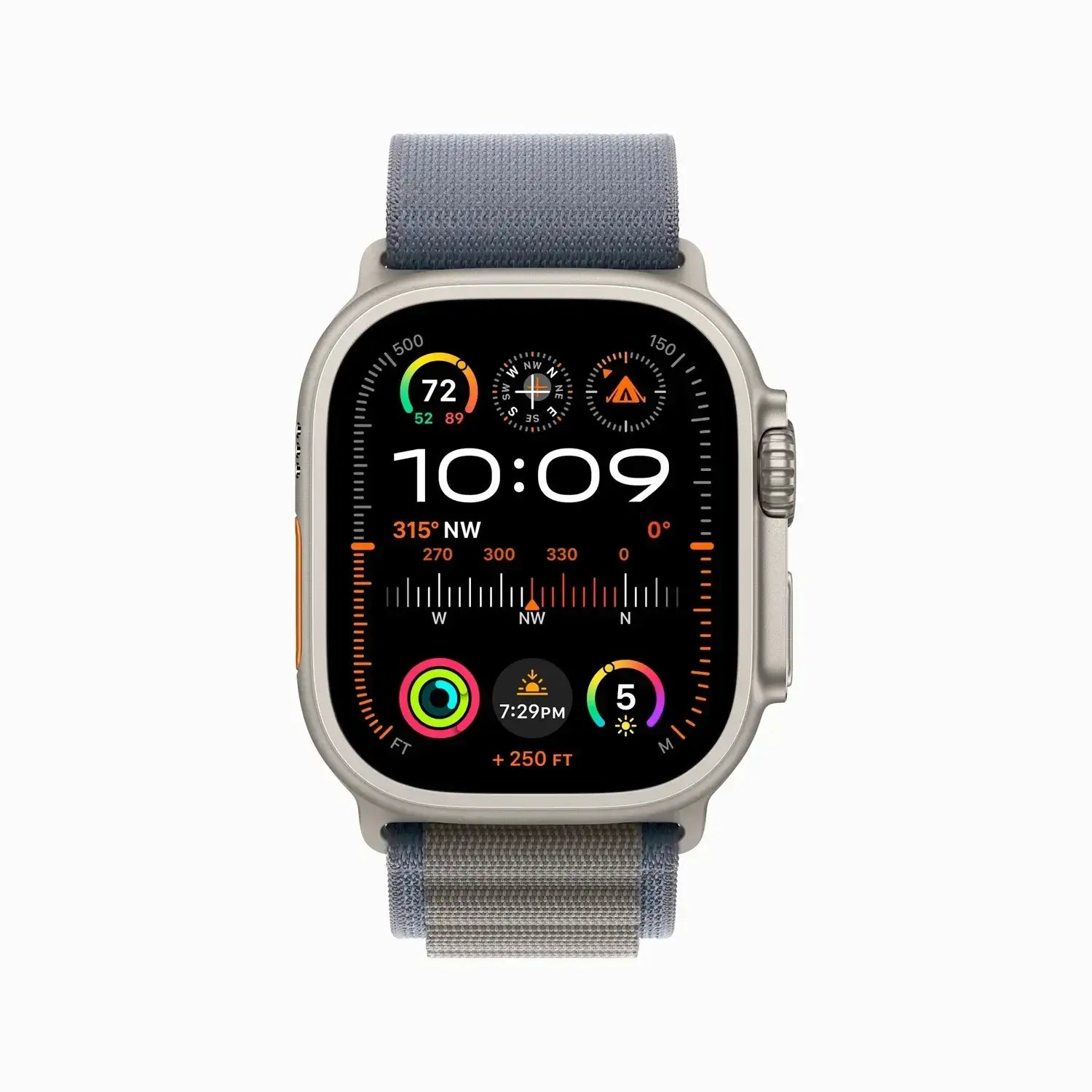 Apple Watch Ultra 2 Titanium Case with Blue Alpine Loop - GulfStore.com
