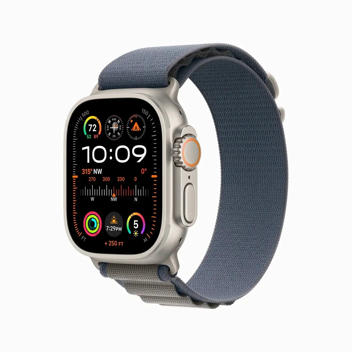 Apple Watch Ultra 2 Titanium Case with Blue Alpine Loop - GulfStore.com