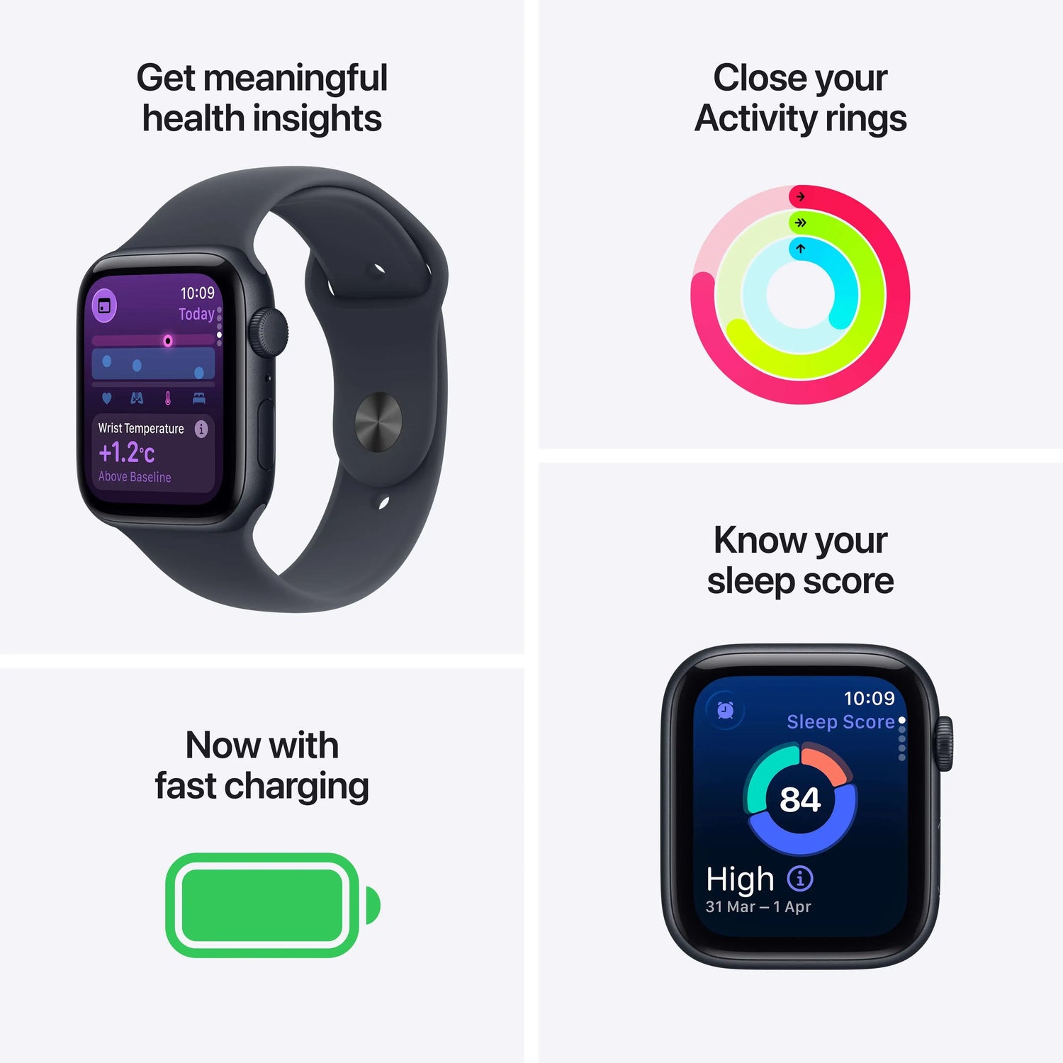 Apple Watch SE 3 GPS 40mm Midnight Aluminium Case with Midnight Sport Band - S/M - GulfStore.com
