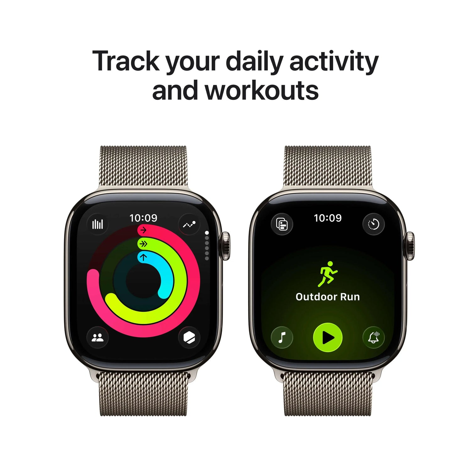 Apple Watch Series 11 GPS + Cellular 42mm Gold Titanium Case with Gold Milanese Loop - GulfStore.com