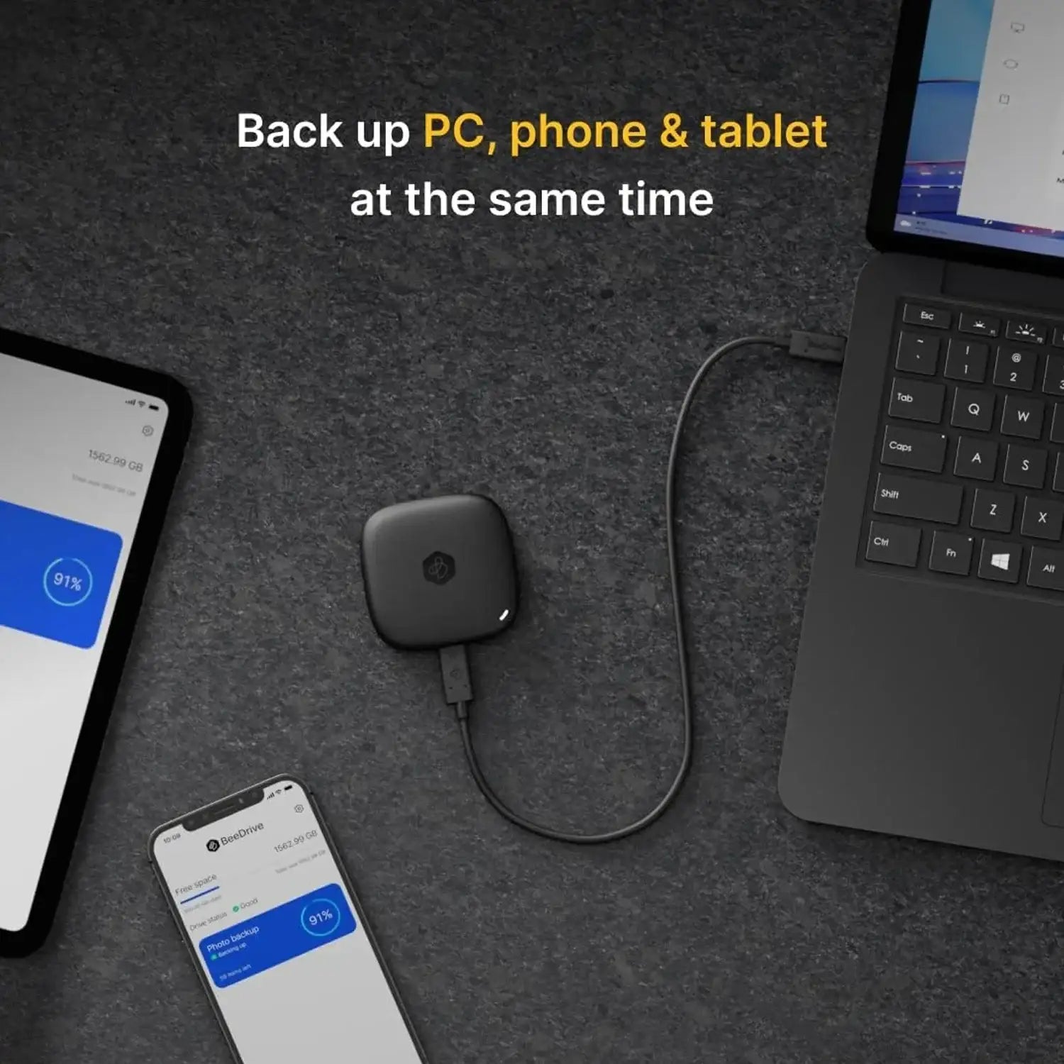 Synology BeeDrive 2TB │ Simultaneously Back up Windows Files & iOS/Android Photos │ Transfer Files from Smartphone to PC Over Wi-Fi - GulfStore.com