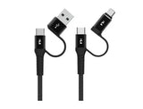 Feeltek Fast Charging Multi-Plug Cable 200 cm (Braid + Metallic) - Black - GulfStore.com