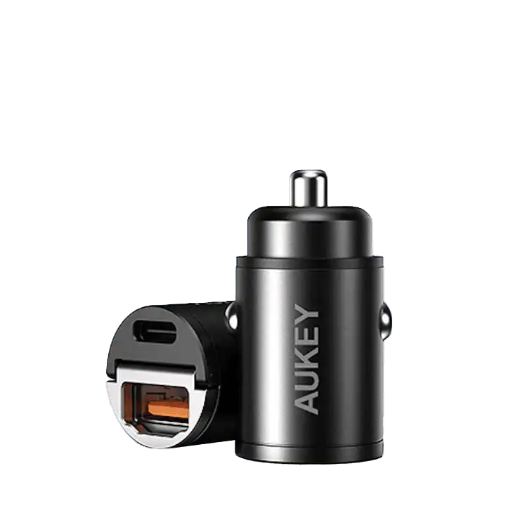 AUKEY CC-A3 BK 30W PD Metal Dual Port Fast Car Charger with PPS & QC 3.0 – Black - GulfStore.com