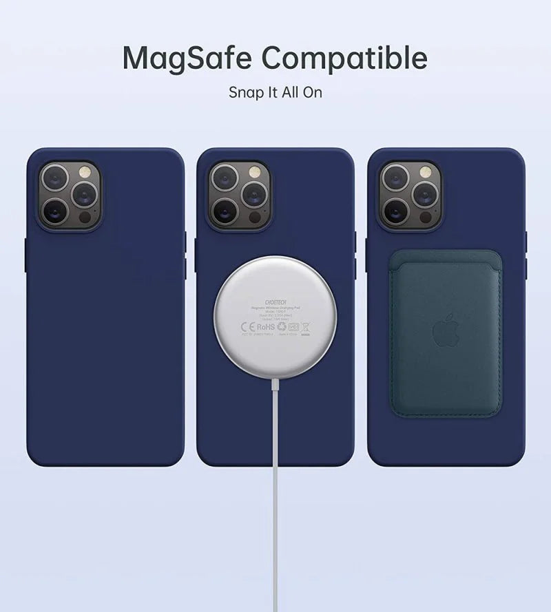 Choetech , Silicon Magnatic Phone Case For iPhone 12/12pro - Blue , PC0095-MB-Blue