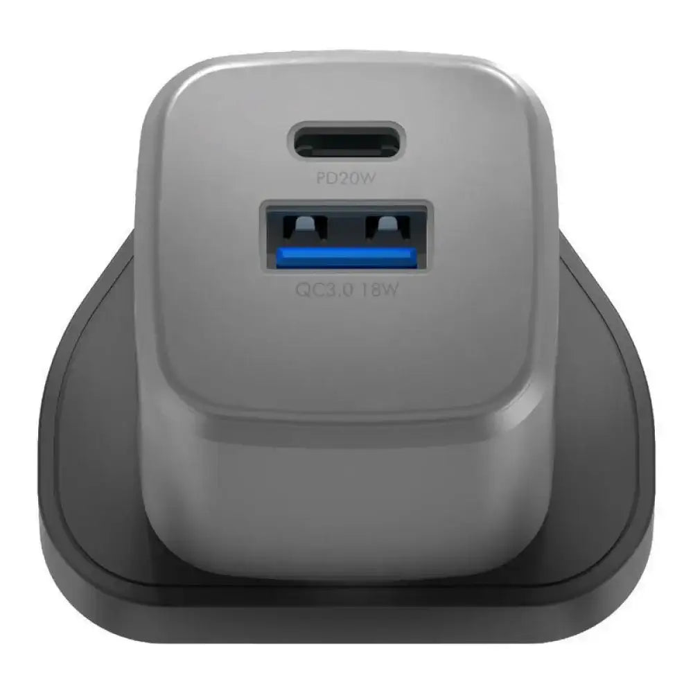 ENERGEA AMPCHARGE GAN20- 1C1A PD/QC3.0 WALL CHARGER-20W (UK) - GUNMETAL - GulfStore.com