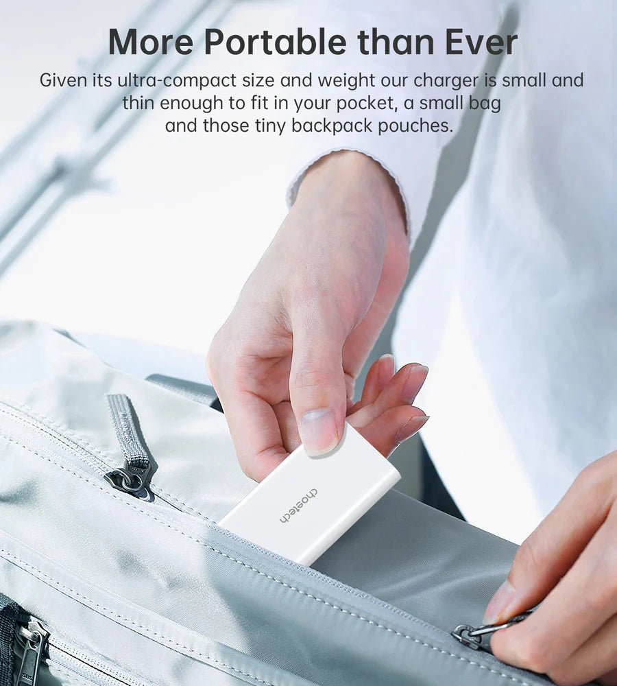 PD6011 Choetech PD65W GAN Ultra thin A+C wall charger white