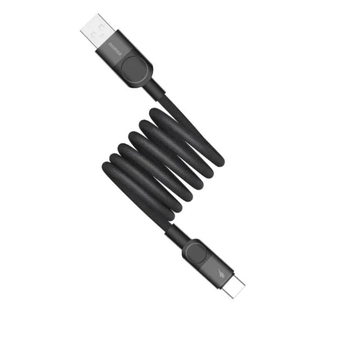 DA57D | Momax Mag.Link 66W USB-A to USB-C Magnetic Cable 1m | Black