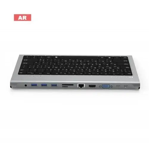 Feeltek 11-in-1 USB-C Keyboard AR Hub - Gray - GulfStore.com
