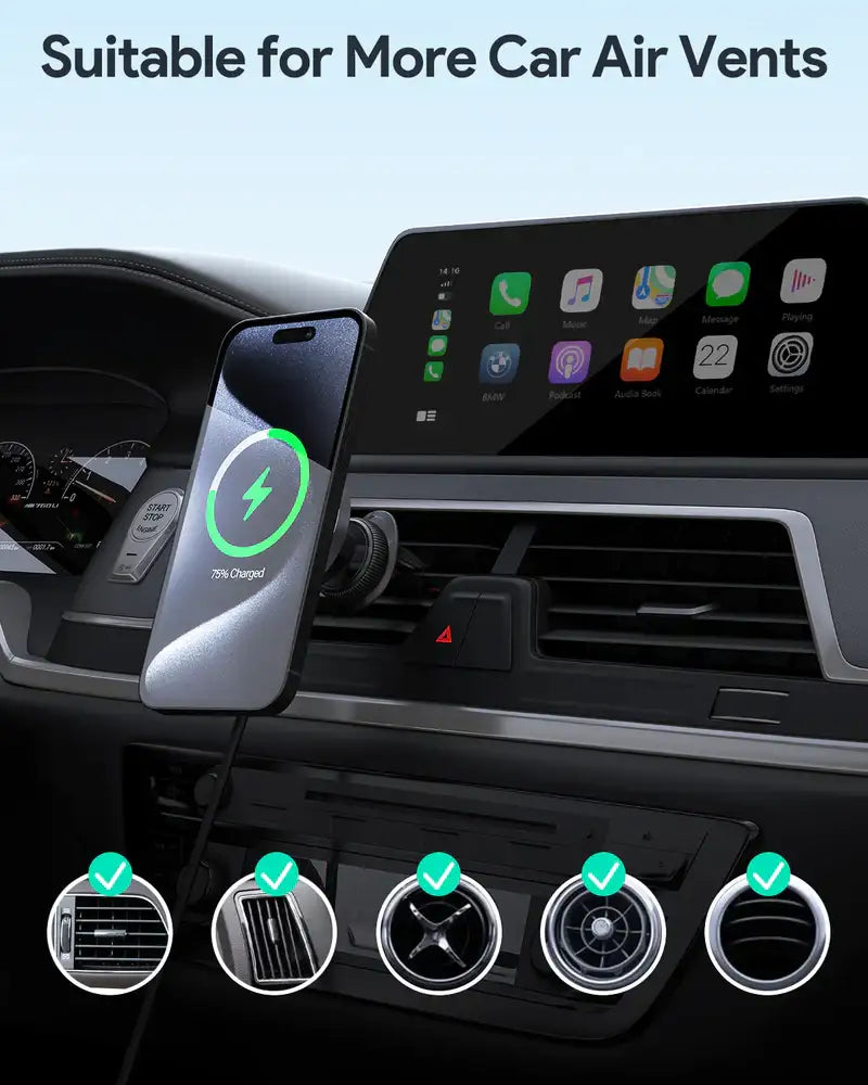 HD-MC13 | Aukey MagSafe Phone Mount Wireless Charging Phone Mount - GulfStore.com