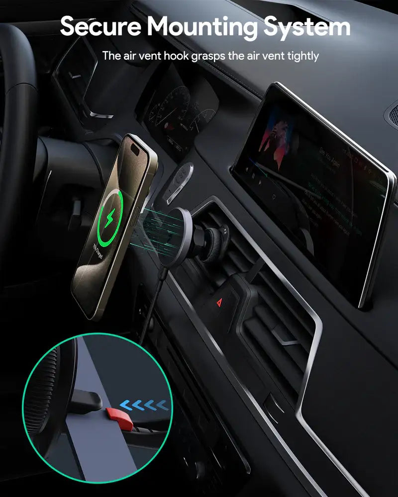 HD-MC13 | Aukey MagSafe Phone Mount Wireless Charging Phone Mount - GulfStore.com