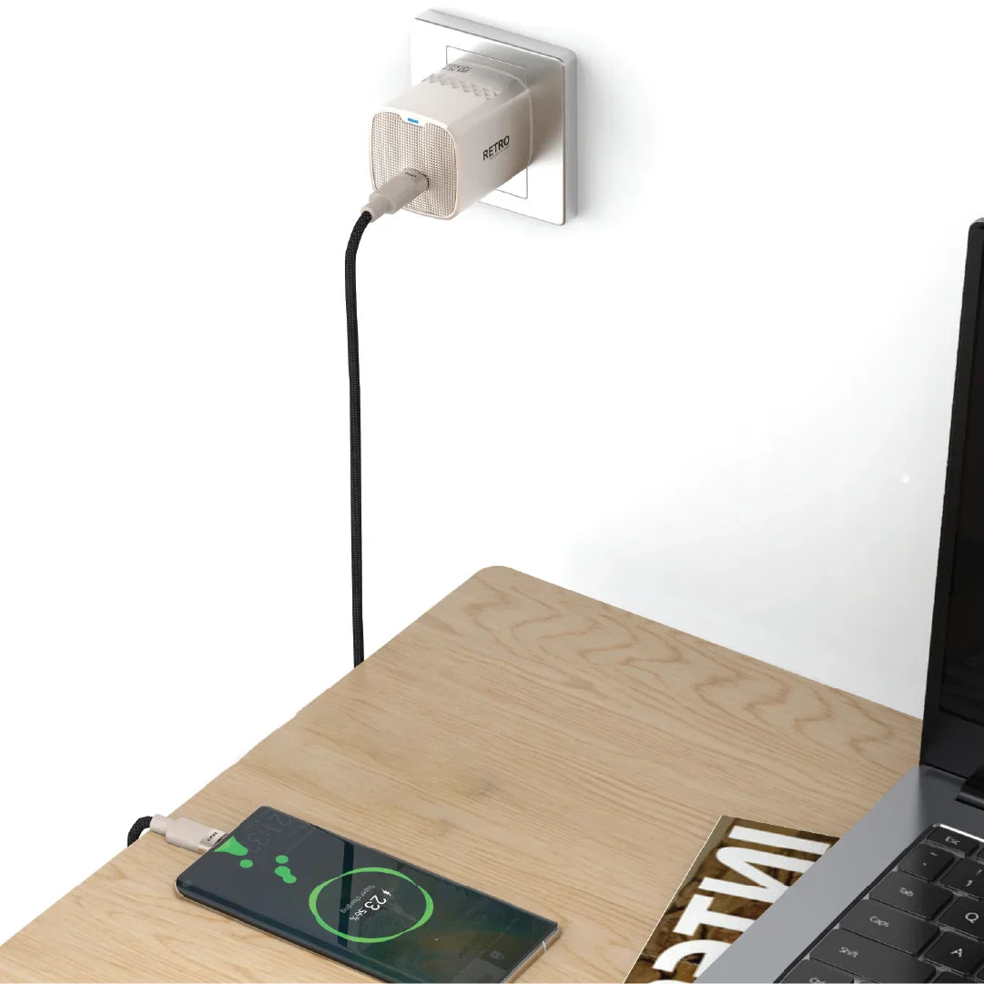 PW-TCRT25UK-TT | PAWA Retro 25W With Type-C Port UK Plug | Titanium