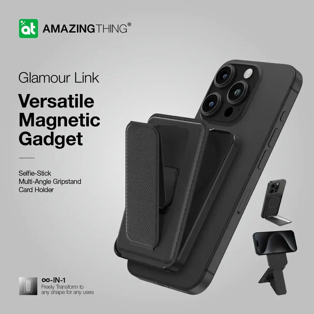 AMAZINGTHING | 17049 | GLAMOUR Link Travel Mag Fold Pro Magnetic Wallet With Card Holder | Black - GulfStore.com