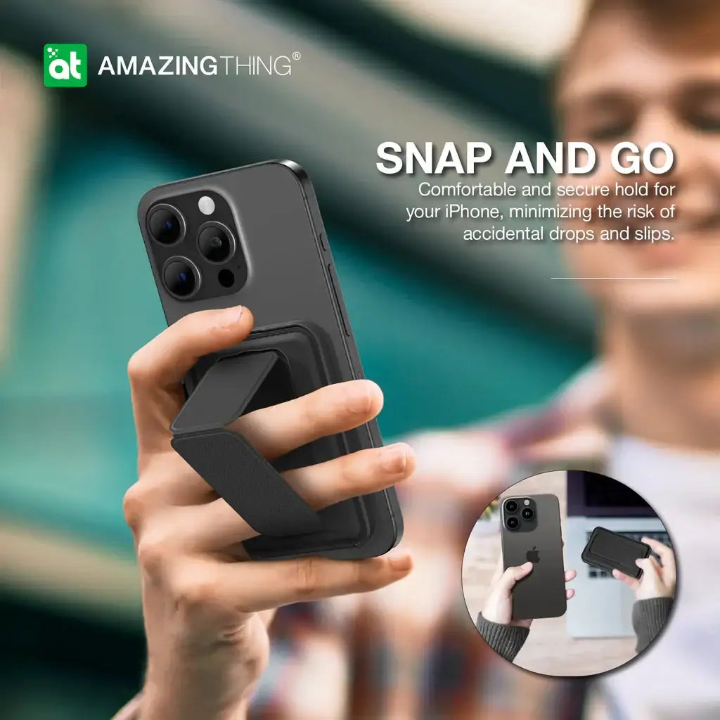 AMAZINGTHING | 17049 | GLAMOUR Link Travel Mag Fold Pro Magnetic Wallet With Card Holder | Black - GulfStore.com