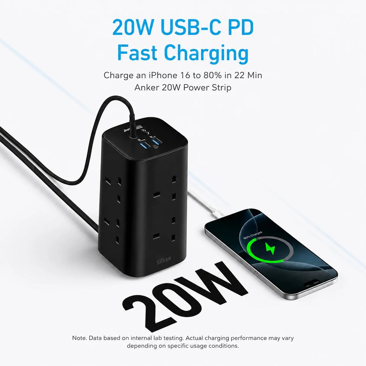 Anker 12-in-1 Multi-Device Power Strip, 20W USB-C Fast Charging - A9185K11 - GulfStore.com