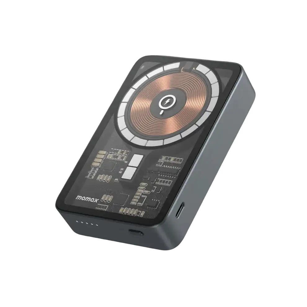 IP111E | MOMAX Q.Mag Power 11 10000 mAh Magnetic Wireless Battery Pack with Stand |Dark Grey - GulfStore.com