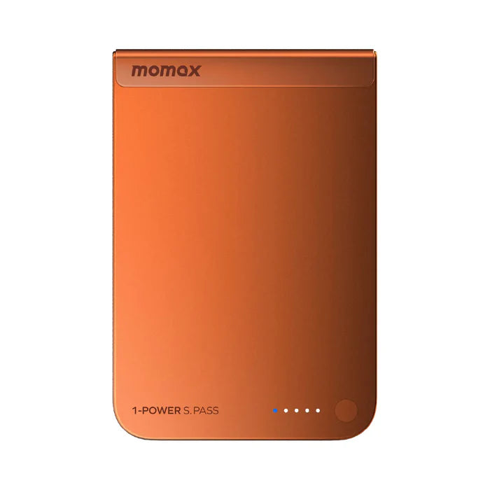 IP162Q2M | Momax 1-POWER S.PASS 10000mAh Qi2 Magnetic Wireless Battery Pack | Orange