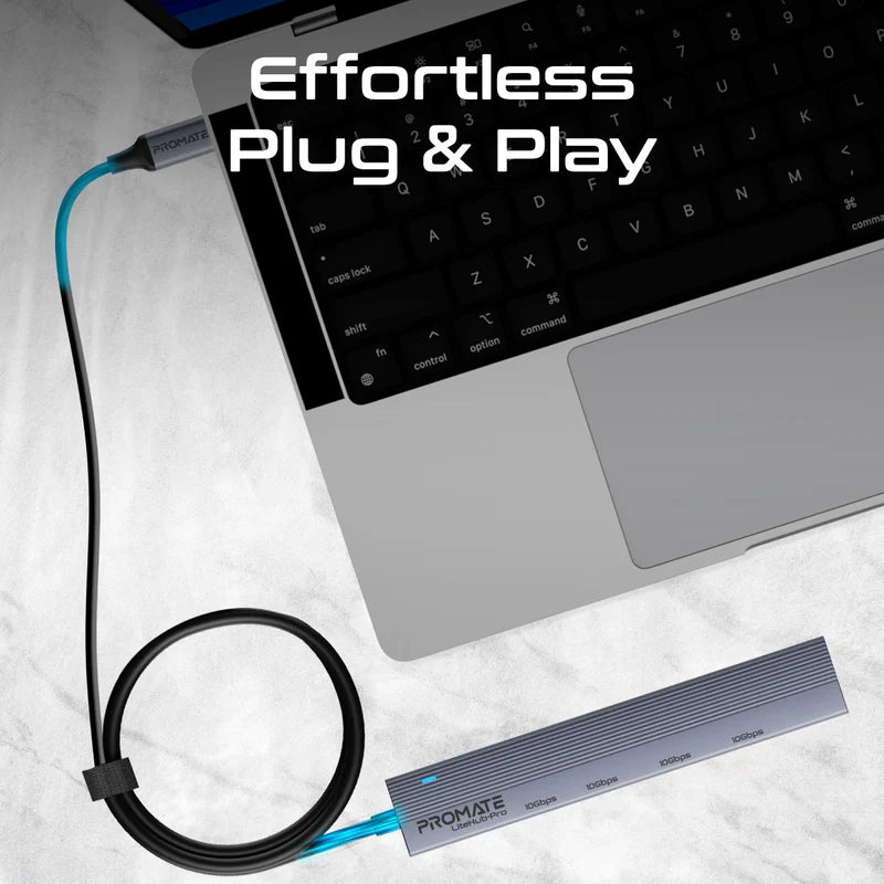 PROMATE Multi-Port 10Gbps USB-C Data Hub • 2 x USB-A 10Gbps ports