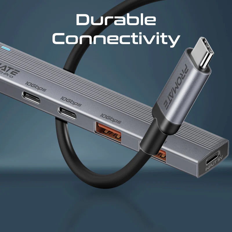 PROMATE Multi-Port 10Gbps USB-C Data Hub • 2 x USB-A 10Gbps ports