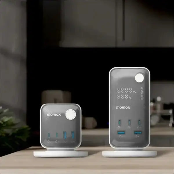 US21UKW | Momax 1-Charge Work Flow 6-Outlet Digital Display Power Tower with USB | White - GulfStore.com