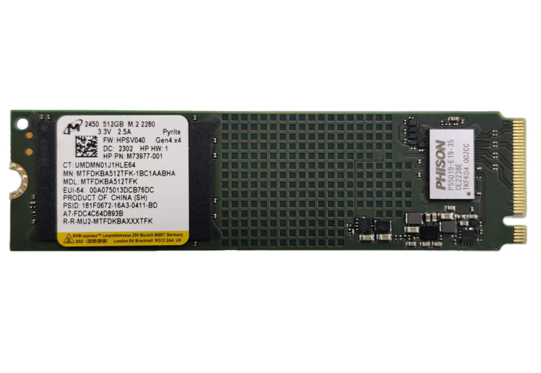 Micron M.2 PCIe NVMe SSD - 512GB / M.2 2280 / PCIe 4.0 / Open - SSD (Solid State Drive)
