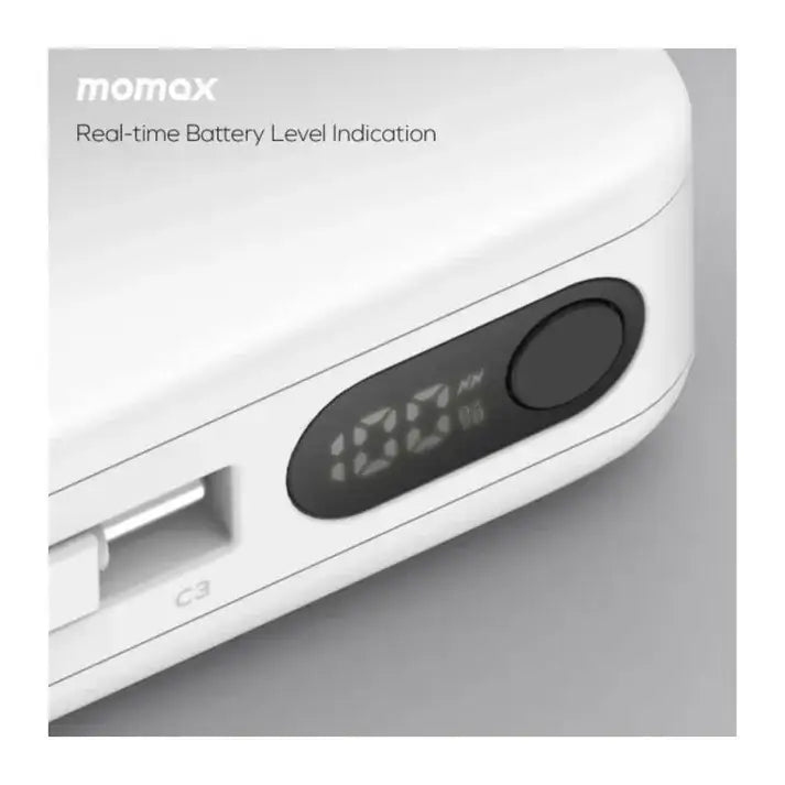 IP138W | Momax 1-Power Vital+ 10000mAh Battery Pack with Dual Built-in USB-C Cable | White - GulfStore.com