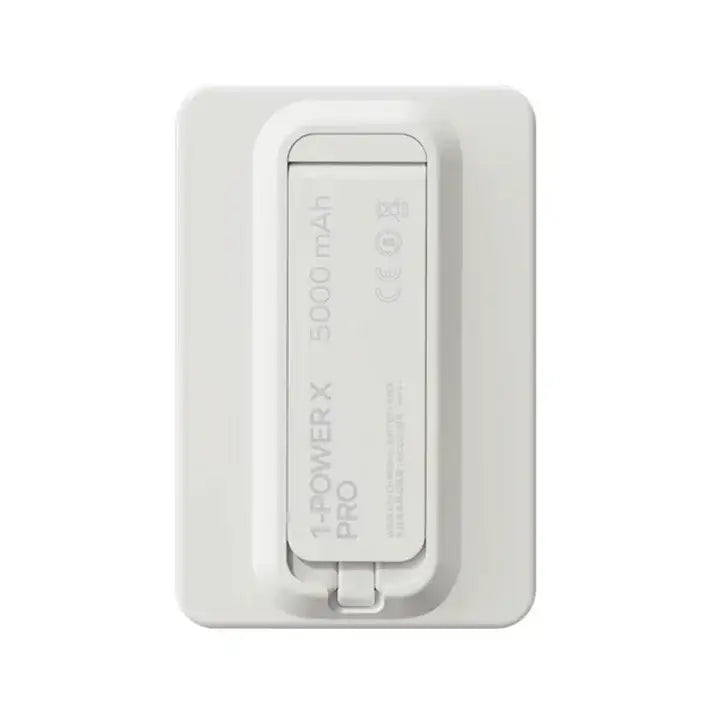 IP131HKW | Momax 1-Power X Pro Magnetic Wireless Battery Pack | 5000mAh with Stand and Built-in USB-C Cable | White - GulfStore.com